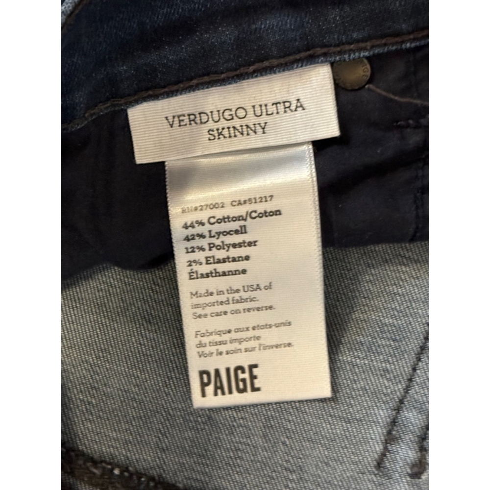 Paige Women’s Verdugo Ultra Skinny Jean Sagrada Blue Size 29 - Picture 9 of 10